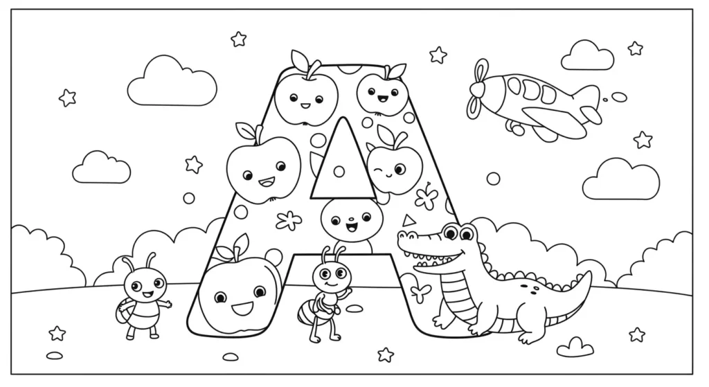 Letter A Coloring Page