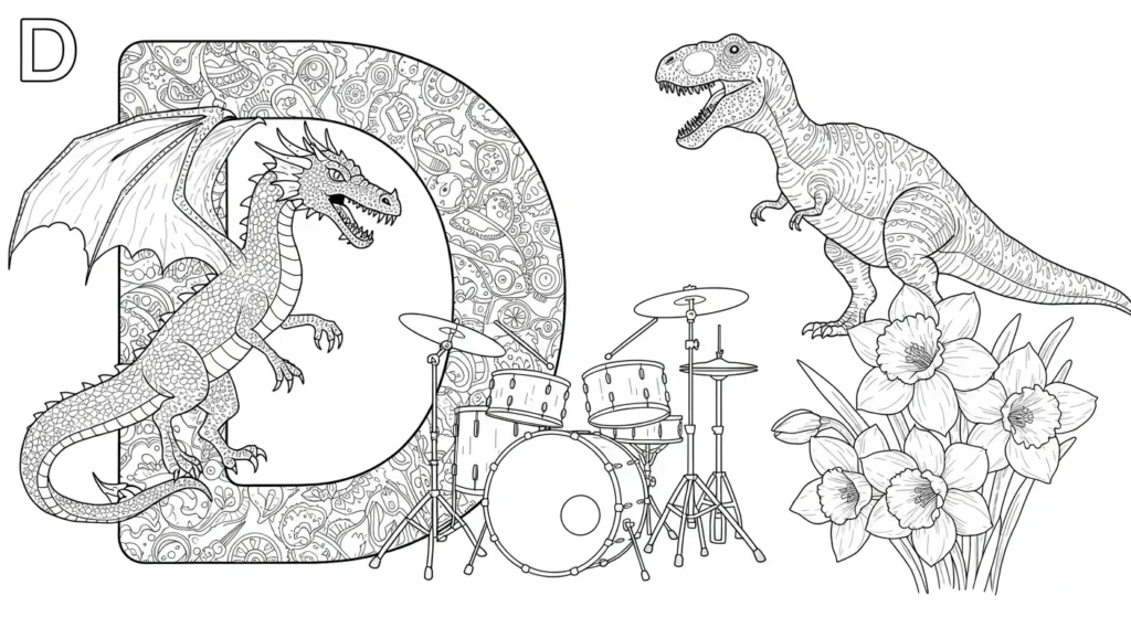 Letter D Coloring Page
