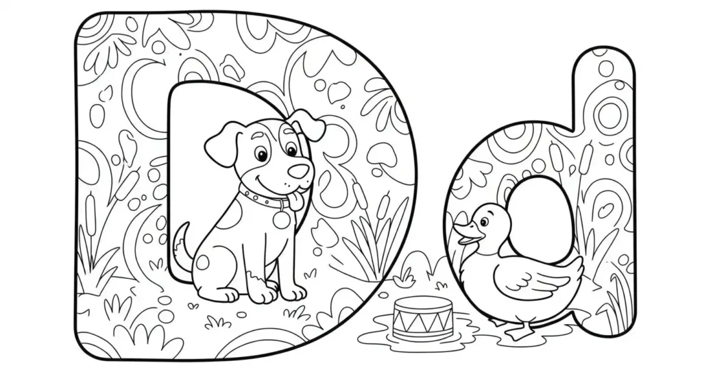 Letter D Coloring Page