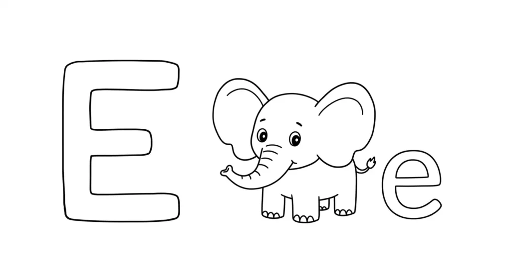 Letter E Coloring Page