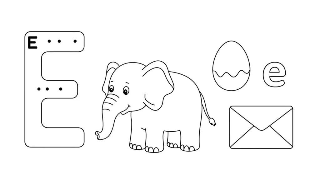 Letter E Coloring Page