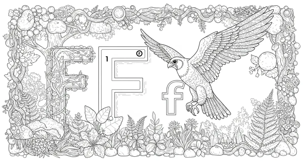Letter F Coloring Page