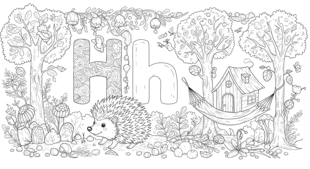 Letter H Coloring Page