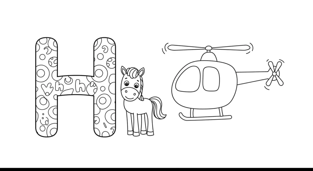 Letter H Coloring Page