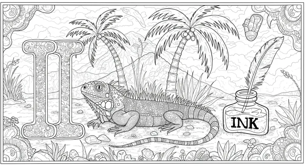 Letter I Coloring Page