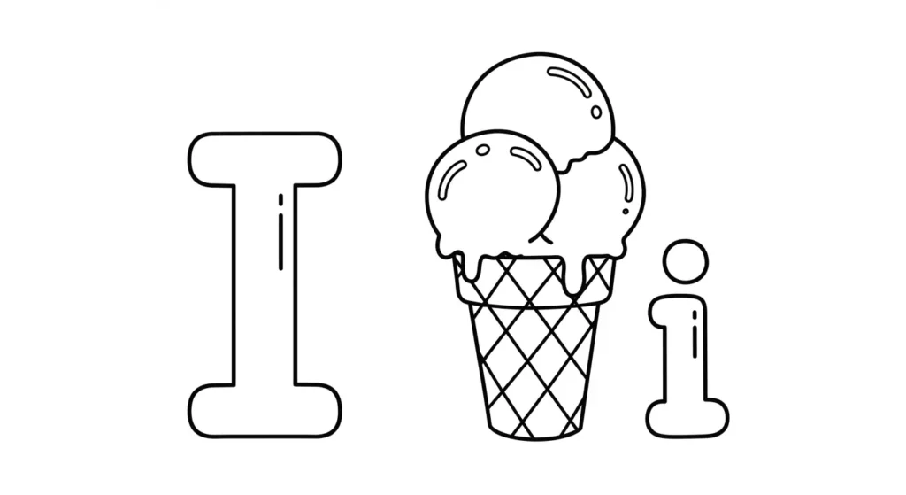 Letter I Coloring Page