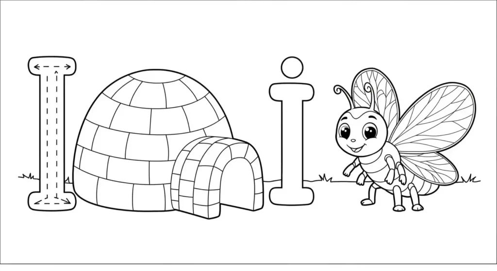 Letter I Coloring Page
