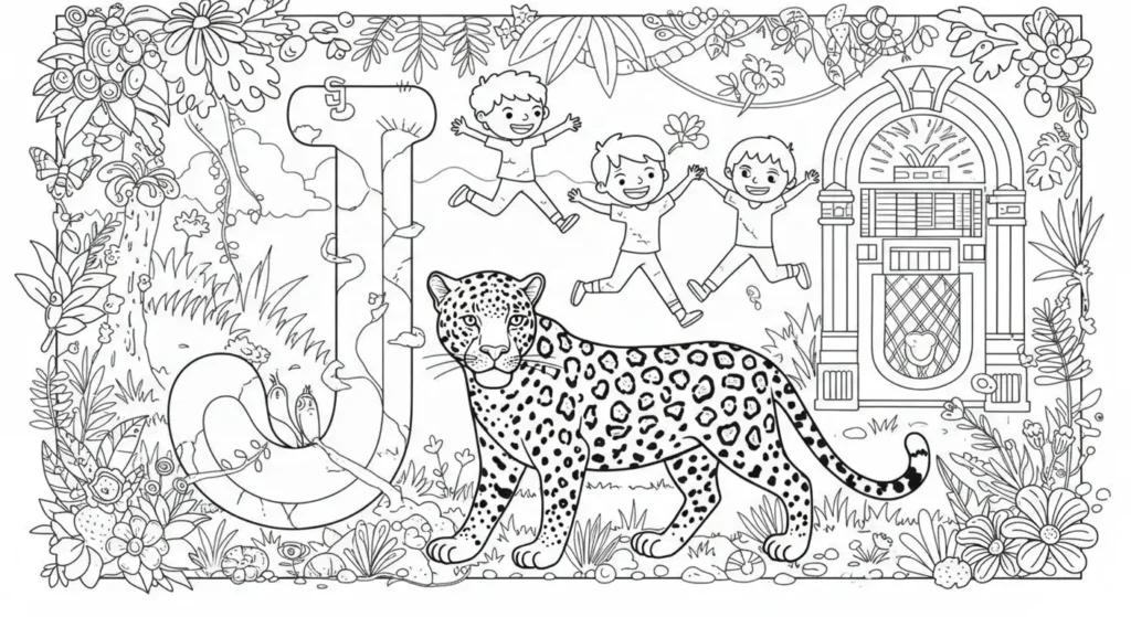 Letter J Coloring Page