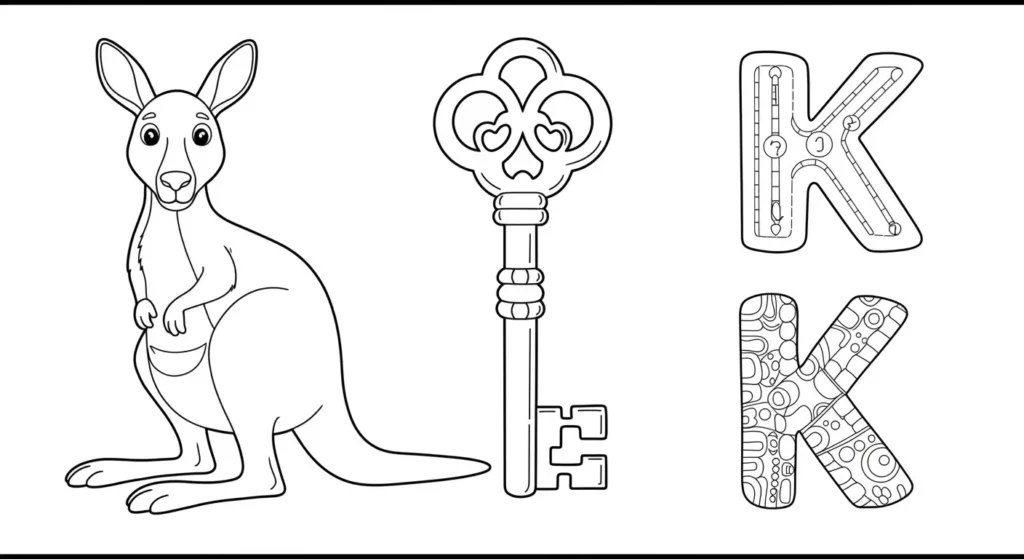Letter K Coloring Page 