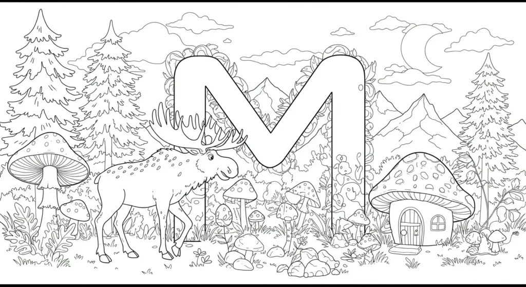 Letter M Coloring Page