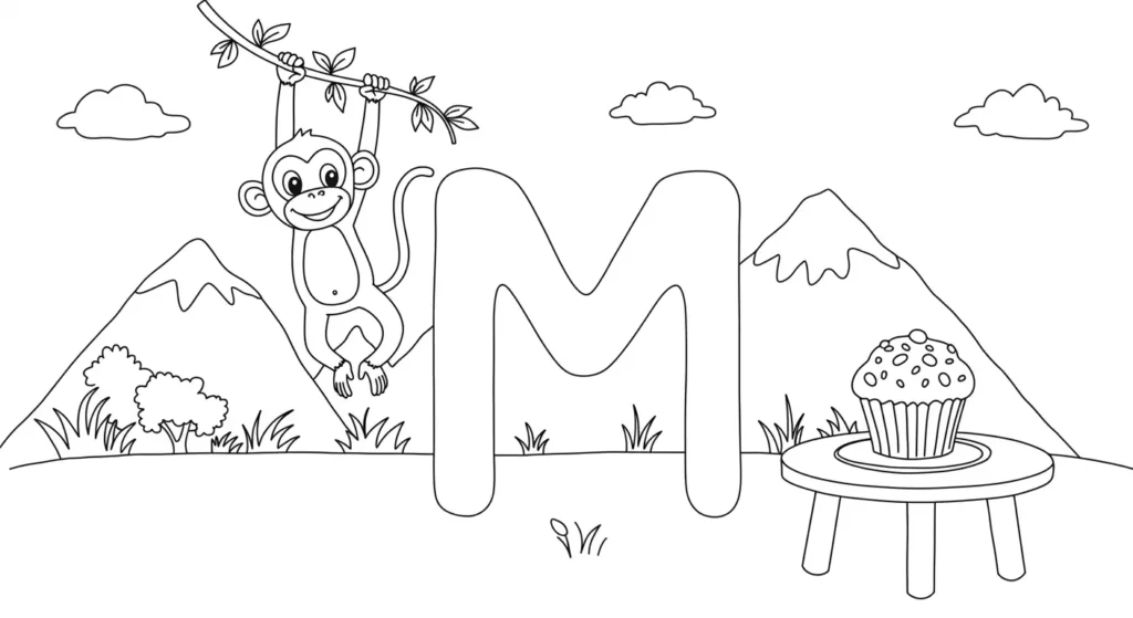 Letter M Coloring Page