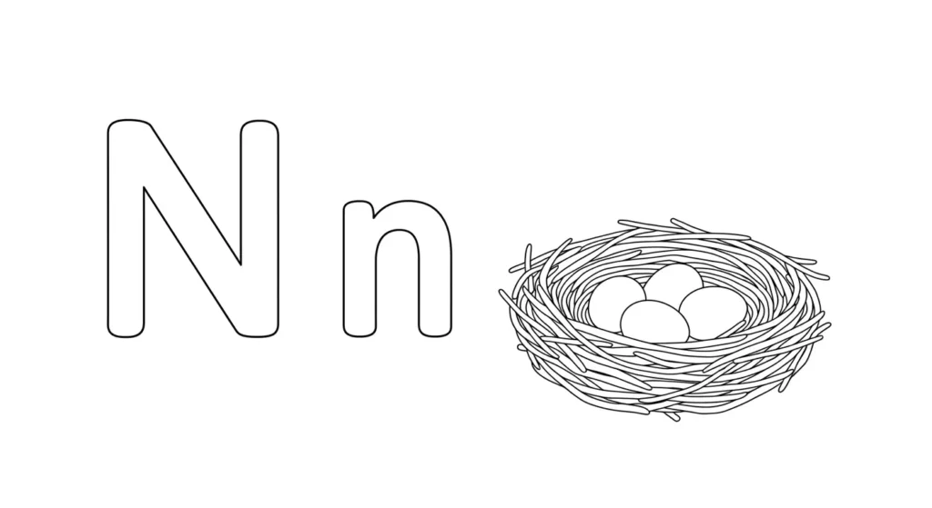 Letter N Coloring Page