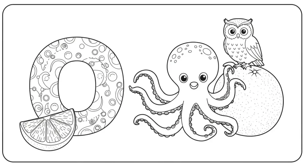 Letter O Coloring Page