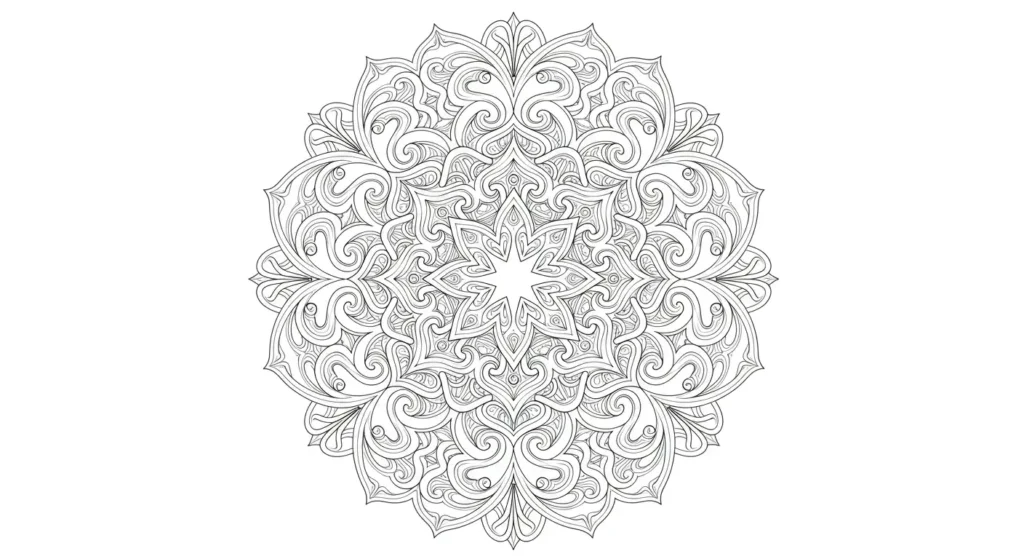 Chants of Infinity Complex Mandala Coloring Page