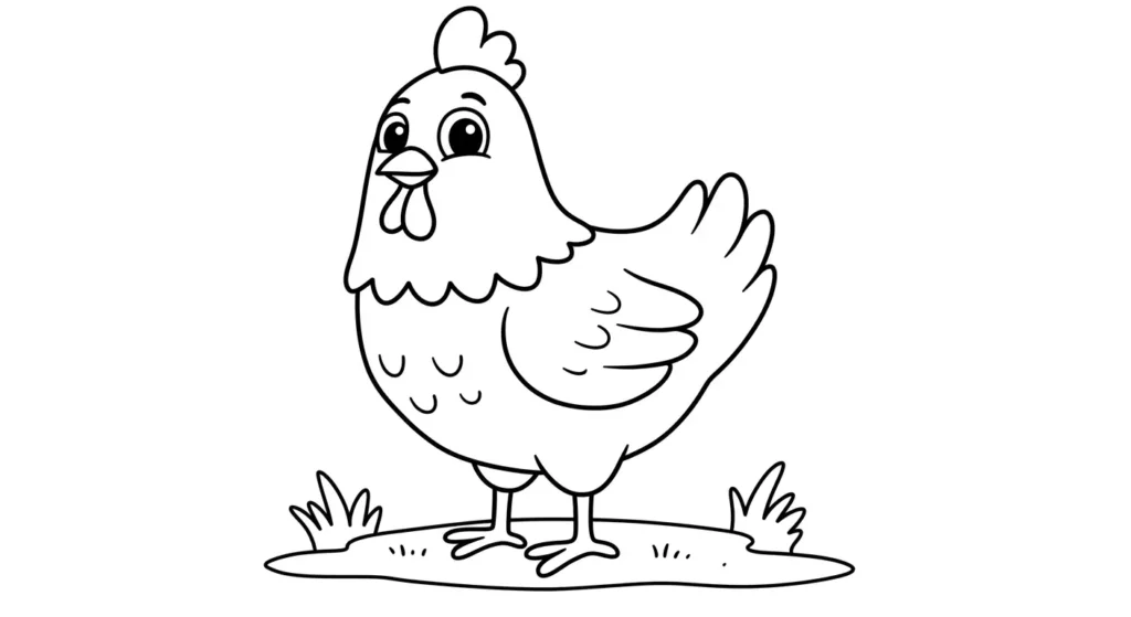 Chicken Coloring Page