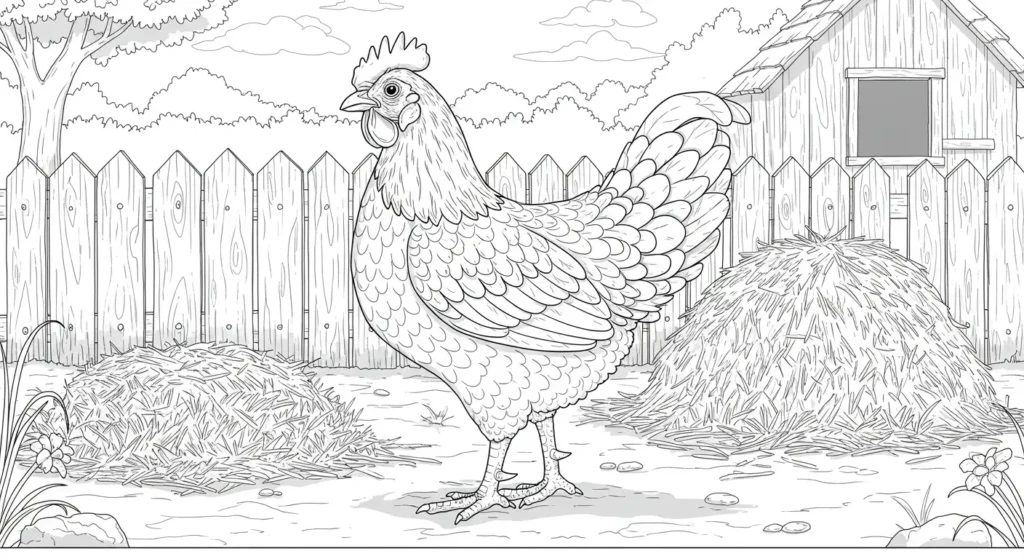 Chicken Coloring Page