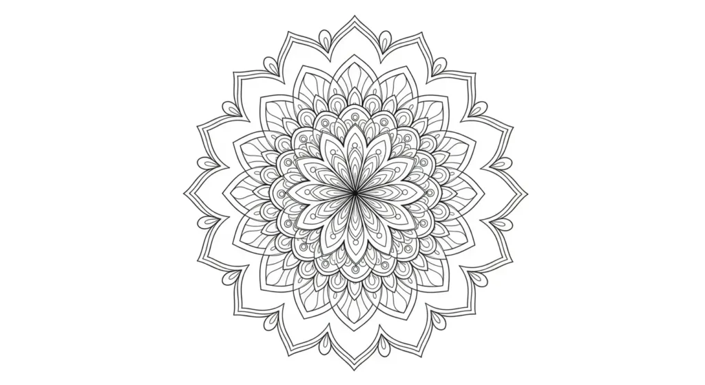 Gentle Bloom Simple Mandala Coloring Page