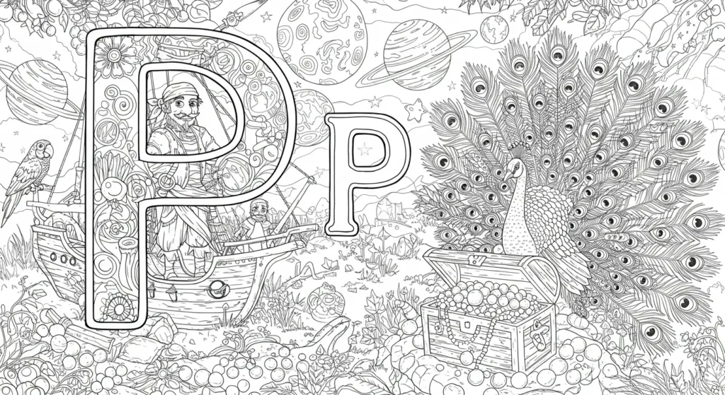 Letter P Coloring Page
