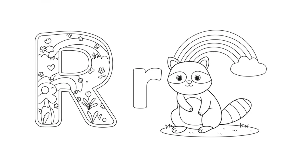 Letter R Coloring Page