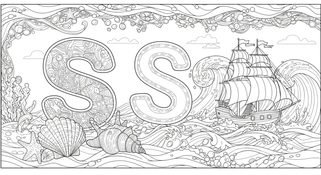Letter S Coloring Page