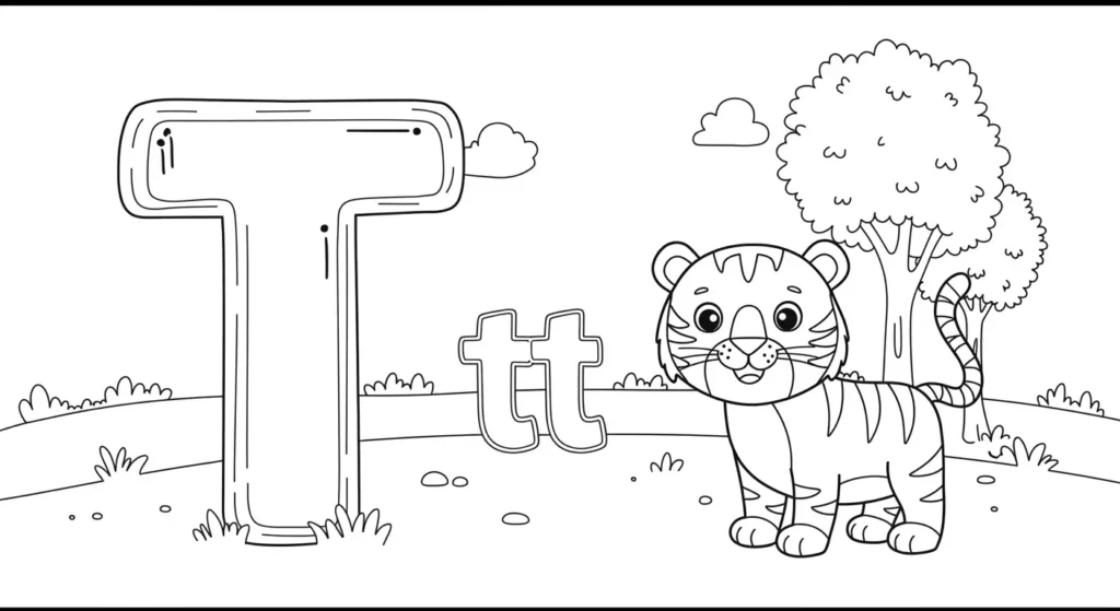Letter T Coloring Page