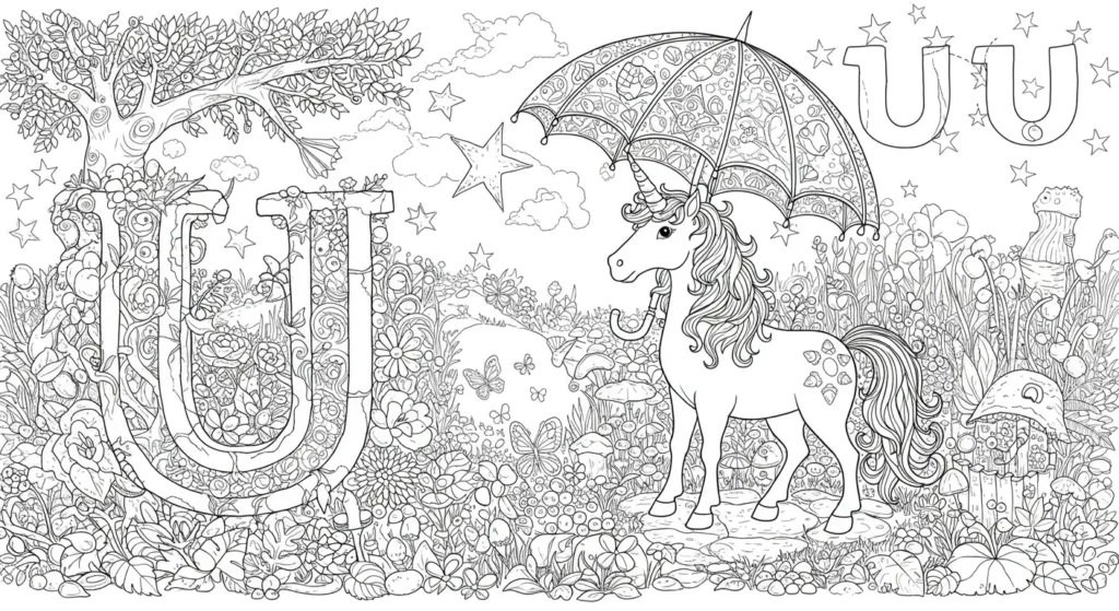 Letter U Coloring Page 