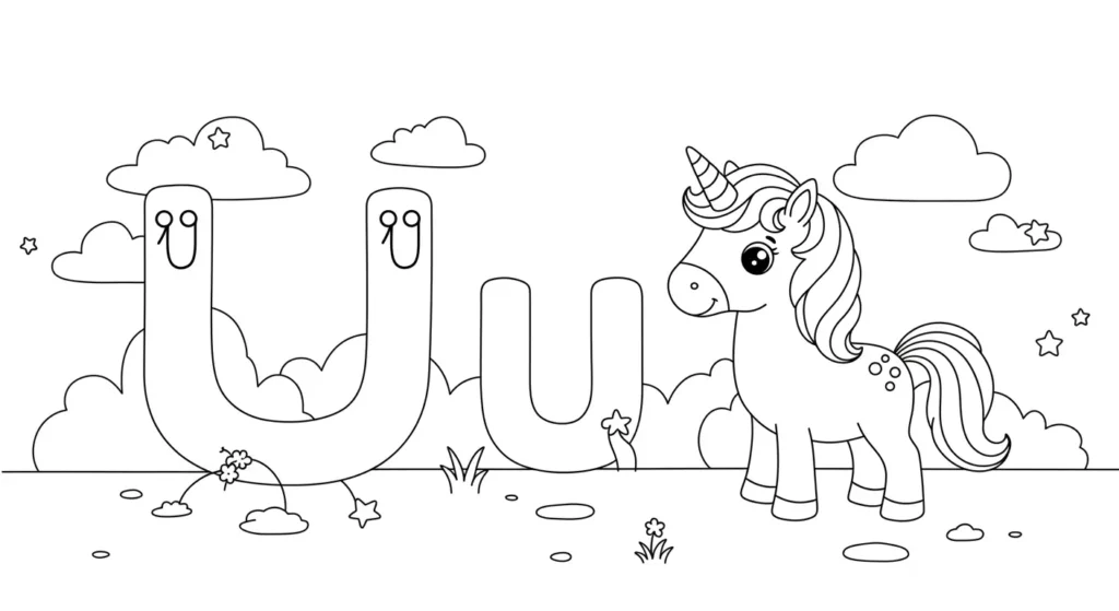 Letter U Coloring Page