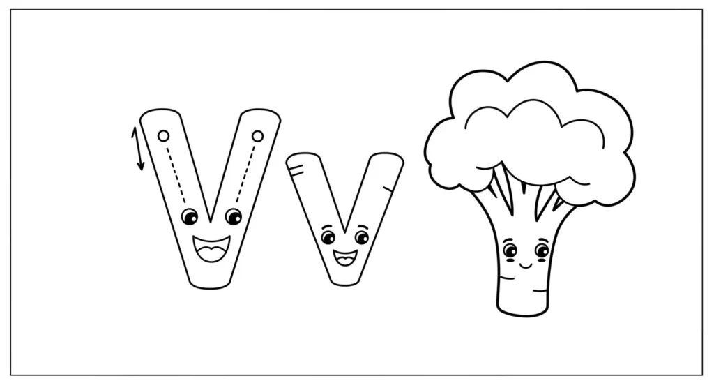 Letter V Coloring Page
