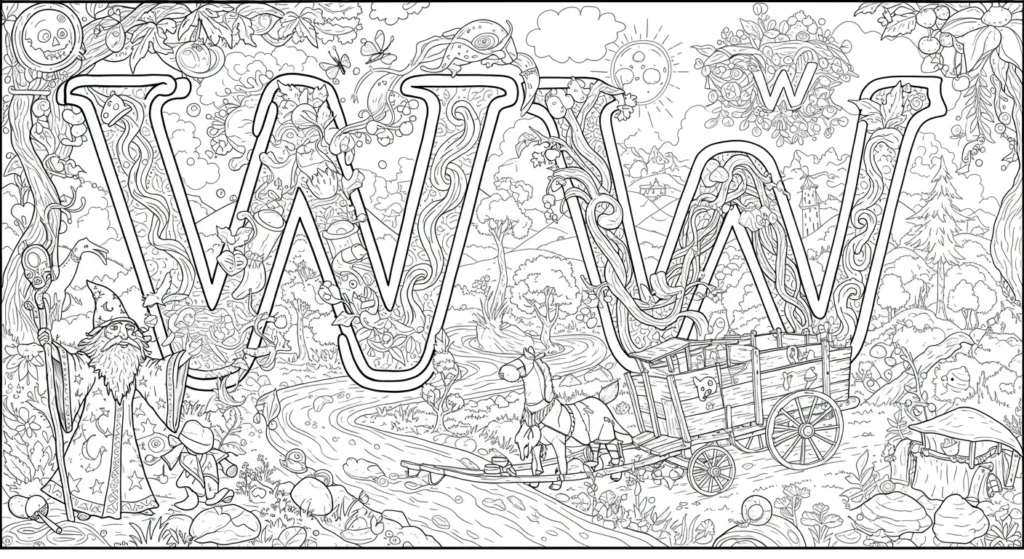 Letter W Coloring Page