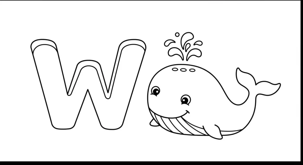 Letter W Coloring Page 