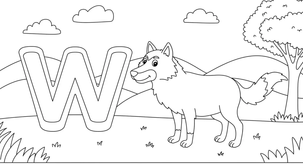 Letter W Coloring Page