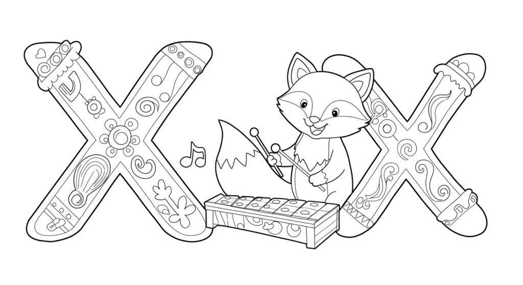 Letter X Coloring Page