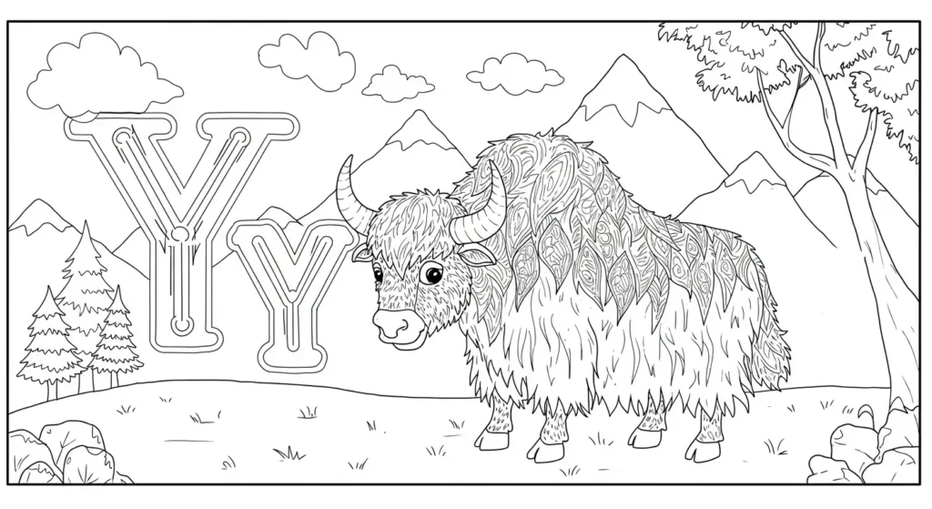 Letter Y Coloring Page 