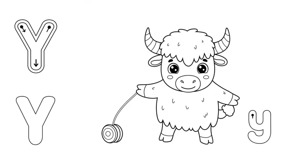 Letter Y Coloring Page