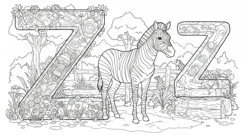 Letter Z Coloring Page