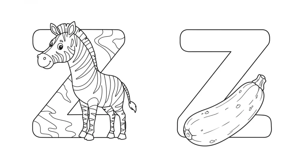 Letter Z Coloring Page 