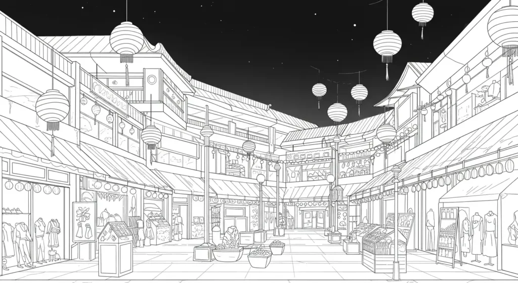 Mall Coloring Page