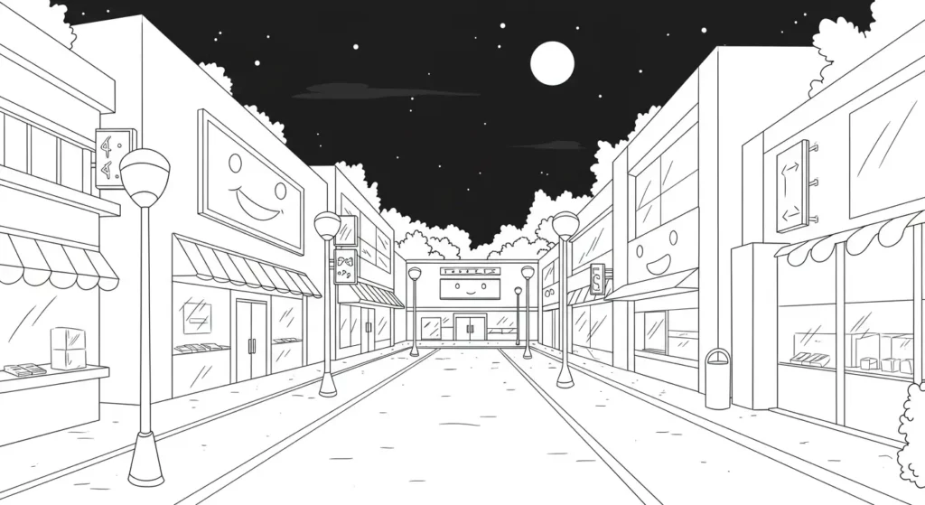 Mall Coloring Page