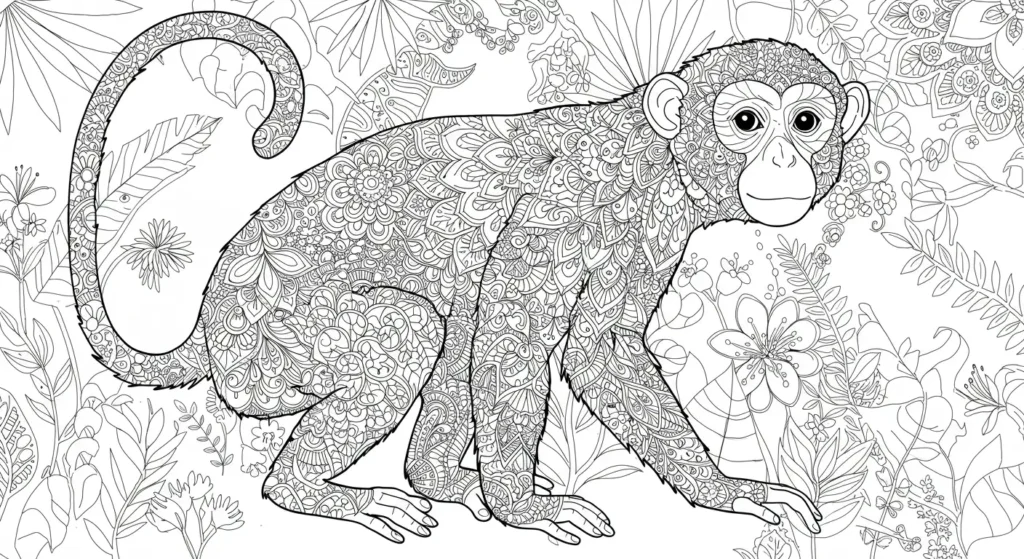 Monkey Coloring Page