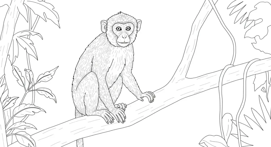Monkey Coloring Page