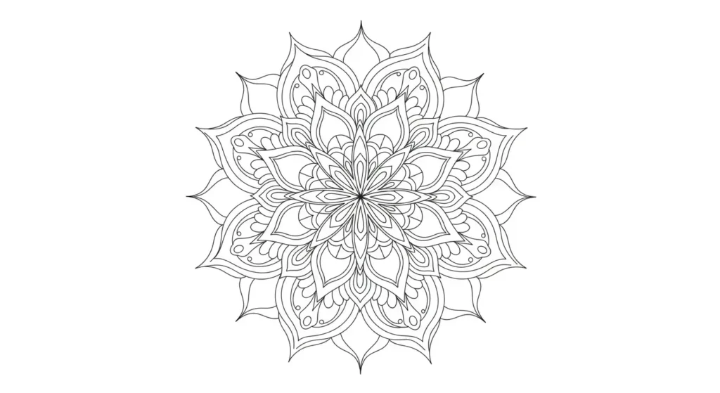 Radiant Balance Simple Mandala Coloring Page