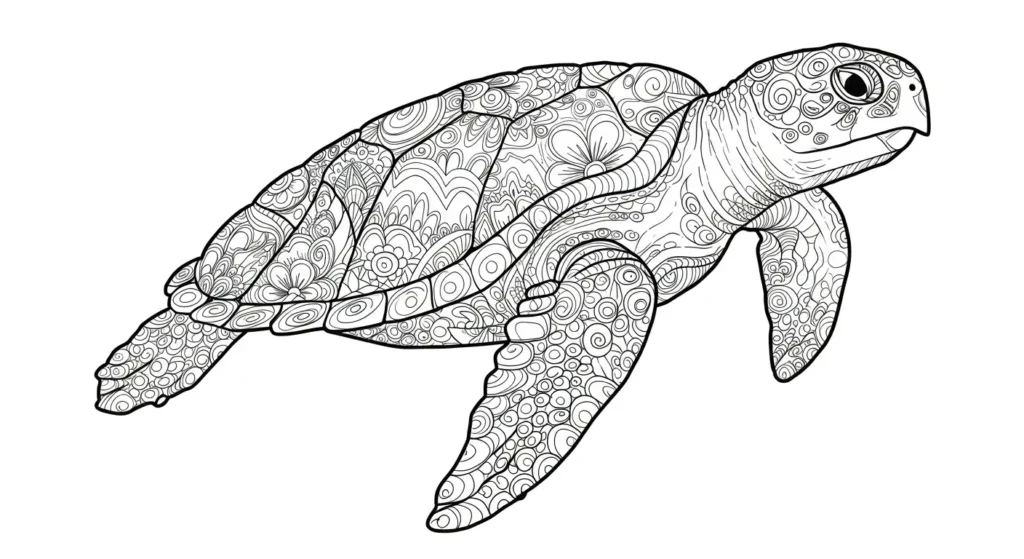 Sea Turtle Coloring Page 
