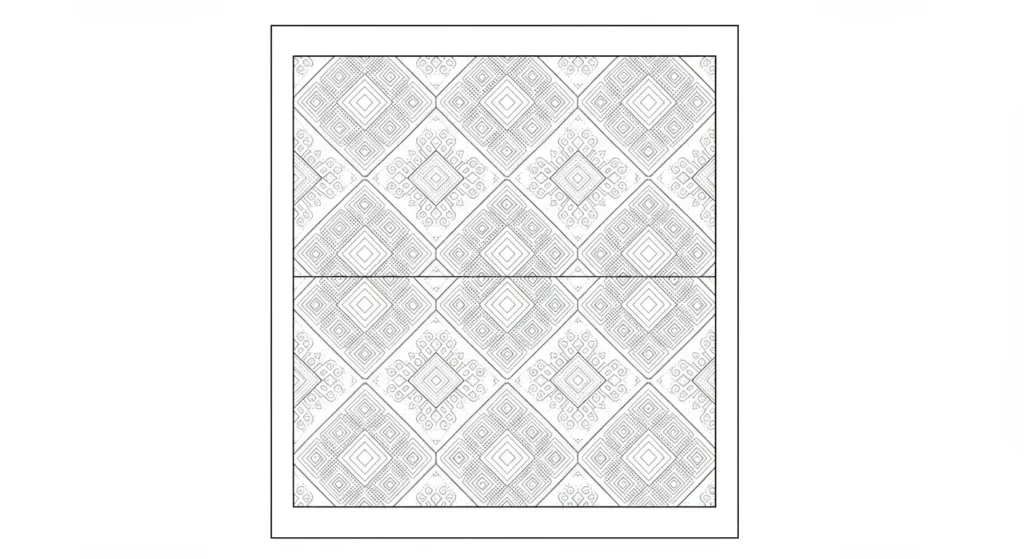 Symphony of Squares Geometric Pattern Coloring Page