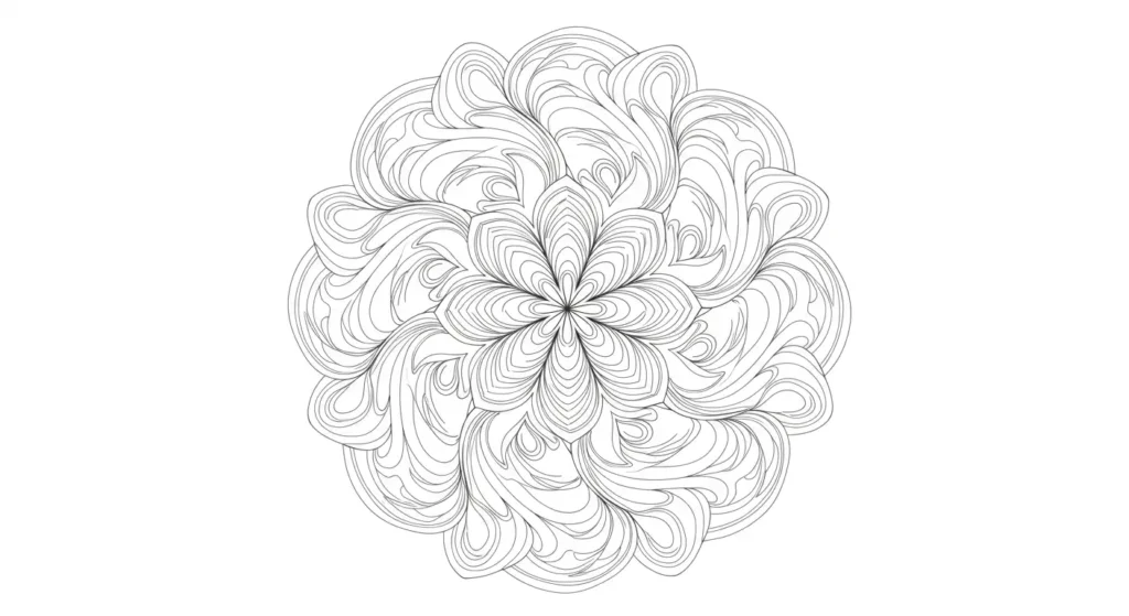 Tranquil Waves Simple Mandala Coloring Page