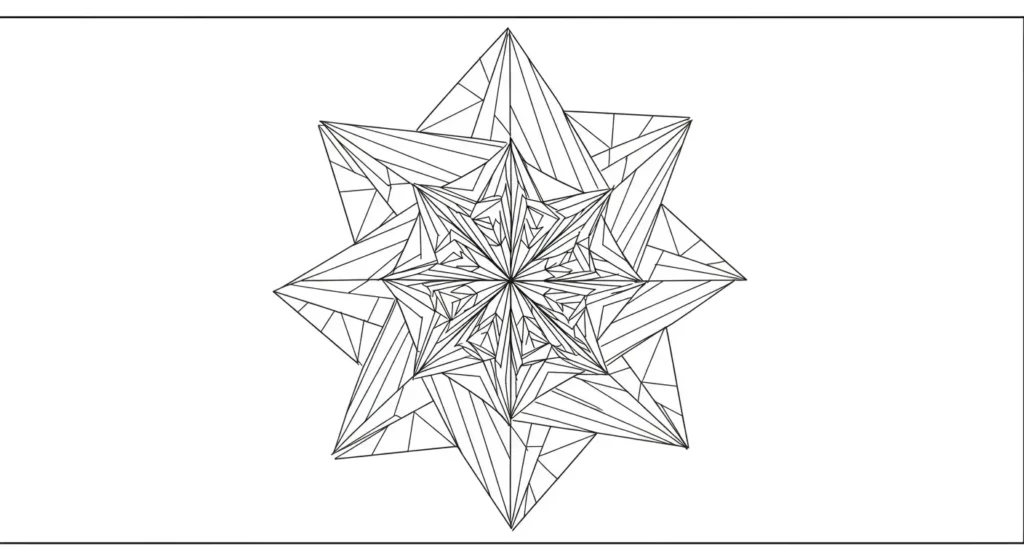 Twist of Triangles Geometric Pattern Coloring Page