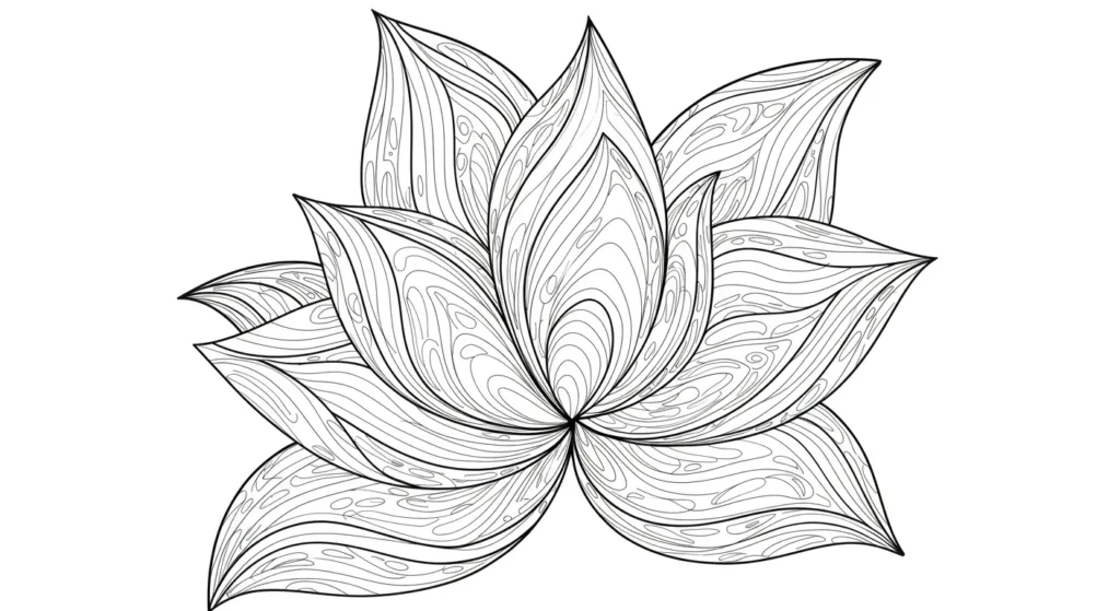 Bloom of Shadows Abstract Art Coloring Page