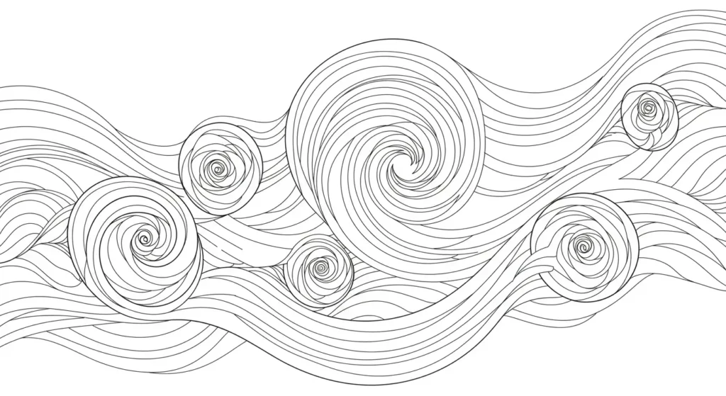 Echoes of Time Abstract Art Coloring Page