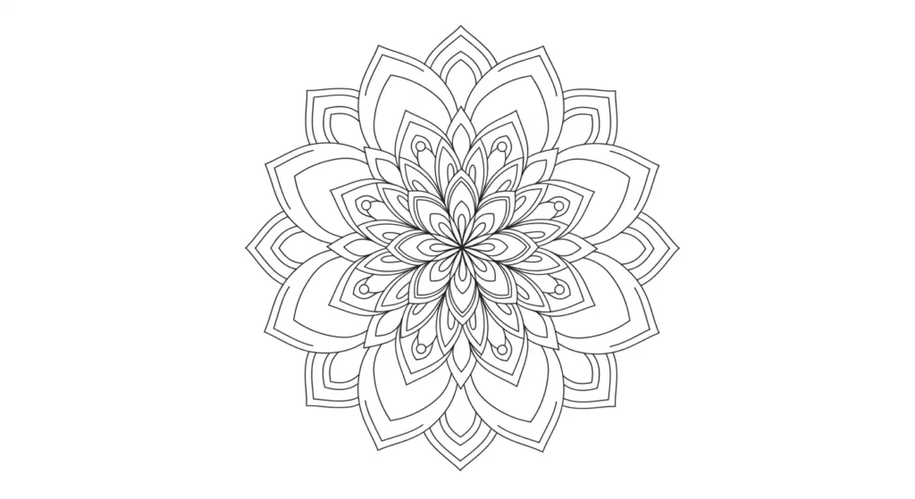 Whispers of Petals Simple Mandala Coloring Page